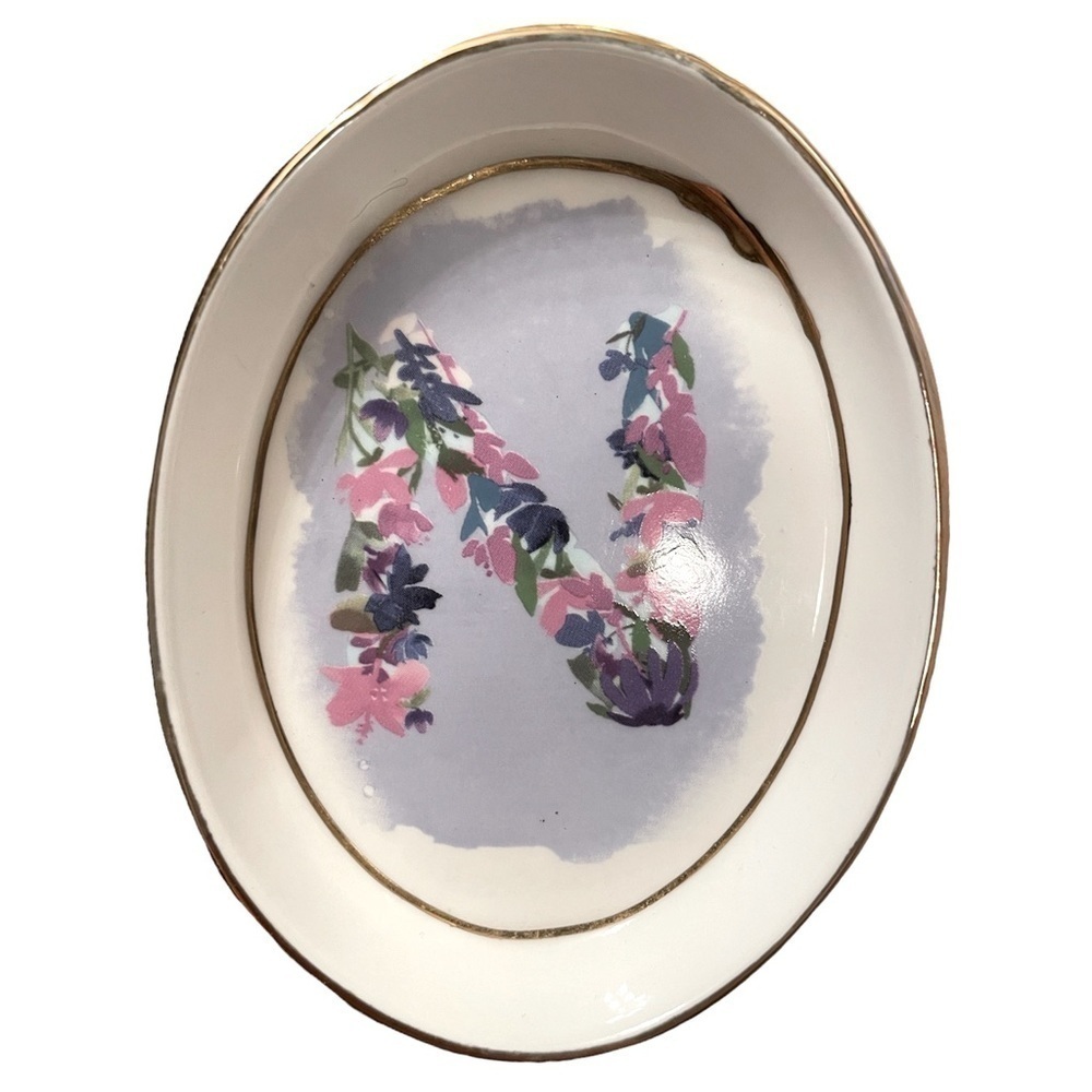 Anthropologie Kiana Mosley Monogram jewelry dish (N)